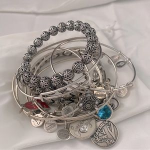 Silver Alex and Ani bracelets